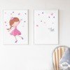 Pack de 2 làmines decoratives - Princesa infantil rosa + Làmina amb nom