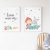 Lot de 2 feuilles déco - Le Petit Chaperon Rouge et le loup + Il était une fois...