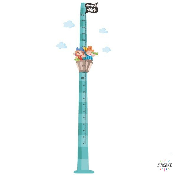 Medidor infantil - Barco pirata con animales - Vinilos infantiles