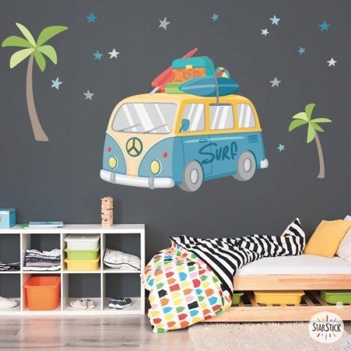 Sticker van surfeur - Stickers décoratifs - Décoration pour chambres de jeunes