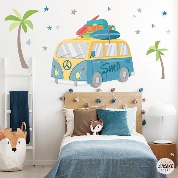 Surfer van Sticker - Decorative stickers - Decoration for youth rooms