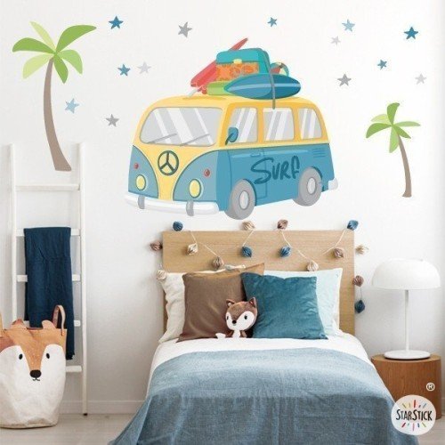 Sticker van surfeur - Stickers décoratifs - Décoration pour chambres de jeunes