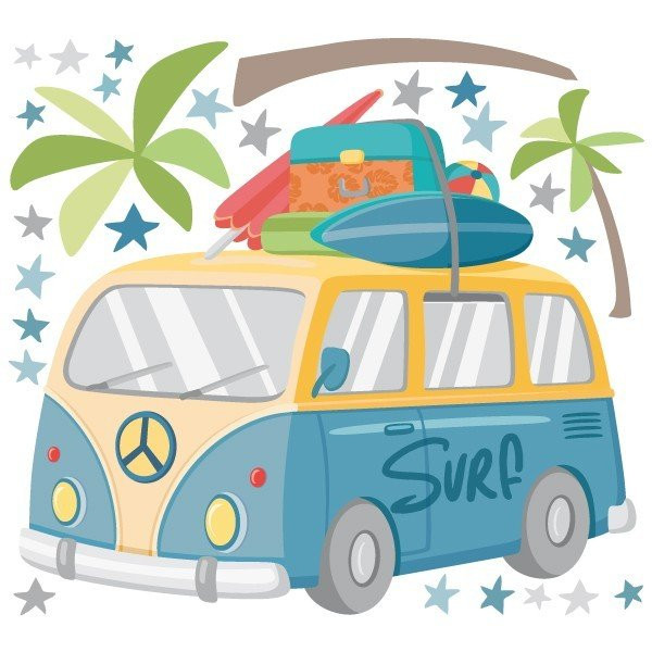 Sticker van surfeur - Stickers décoratifs - Décoration pour chambres de jeunes