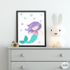 Lámina decorativa infantil - Niña sirena