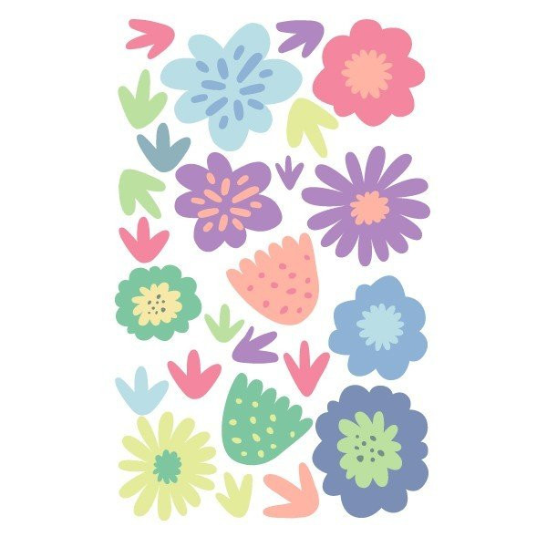 Vinilo decorativo con flores en tonos lila - Vinilos decorativos de pared