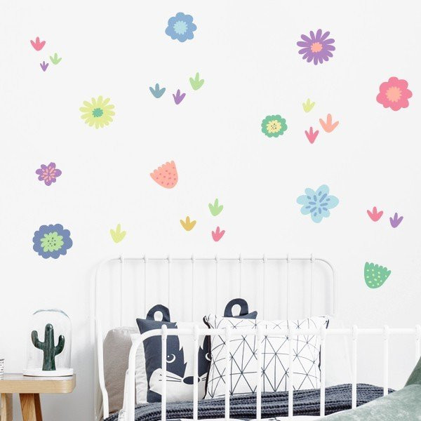 Vinilo decorativo con flores en tonos lila - Vinilos decorativos de pared