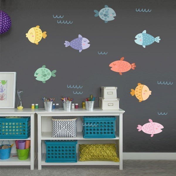 Vinilos infantiles decorativos - Peces de colorines - vinilos bebé