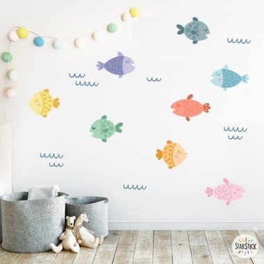 Children's decorative vinyl - Colorful fish - baby vinyl