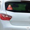 Triangle voiture bébé à bord - Fille et chien à bord - Sticker voiture