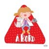 Triangle voiture bébé à bord - Fille et chien à bord - Sticker voiture