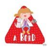 Triangle voiture bébé à bord - Fille et chien à bord - Sticker voiture