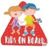 Baby on board triangle for car - Children and dog on board - Sticker for car