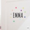 Name with confetti - Customizable vinyl - Name for doors