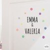 Name with confetti - Customizable vinyl - Name for doors