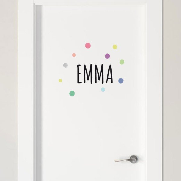 Sticker with name - Confetti pastel tones - Personalize your home
