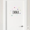 Nombre con confeti - Vinilo personalizable - Nombre para puertas