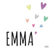 Name with hearts - Customizable vinyl - Name for doors