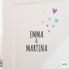 Name with hearts - Customizable vinyl - Name for doors