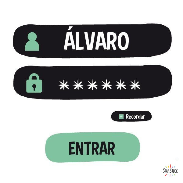 Nom i contrasenya - Vinil personalitzable - Nom per a portes