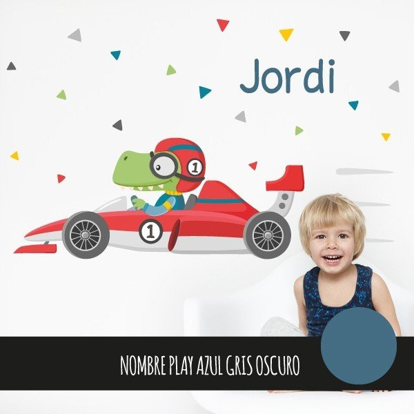 Vinils infantils - Cotxe de carreres amb cocodril