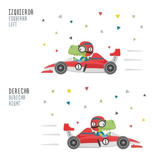 Vinils infantils - Cotxe de carreres amb cocodril