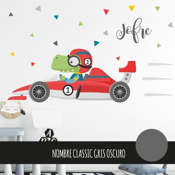 Vinils infantils - Cotxe de carreres amb cocodril