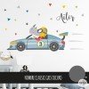 Children's vinyl - Racing car with rhinoceros