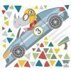 Children's vinyl - Racing car with rhinoceros