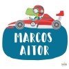 Coche de carreras con cocodrilo - Vinilo con nombre para puertas