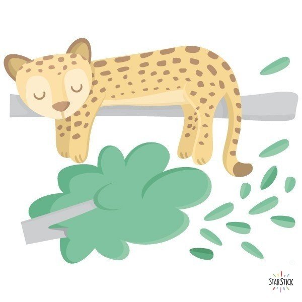 Vinilos para bebé – Dulce guepardo soñador – Decoración infantil