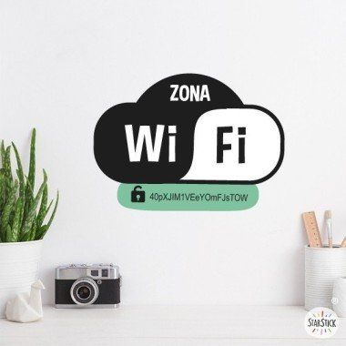 Wifi zone with personalized password - Decorative vinyl