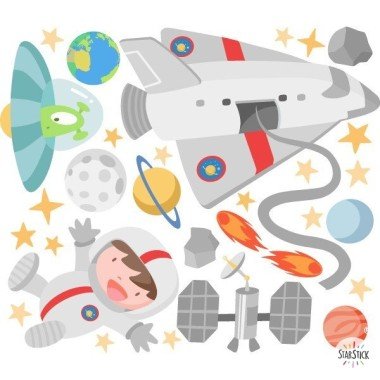 Vinil per a nens i nenes - Astronauta a l'espai - Decoració infantil