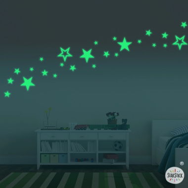 Estrelles fluorescents - Vinil decoratiu de paret Vinils d'estrelles 

Estrelles fluorescents de diferents mides. Divertits i originals vinils que brillen en la foscor.



Mides dels vinils
Mida de la làmina: 30x40 cm
Unitats i mides: 25 Estrelles. Entre 4 i 14 cm d'ample

 vinilos infantiles y bebé Starstick