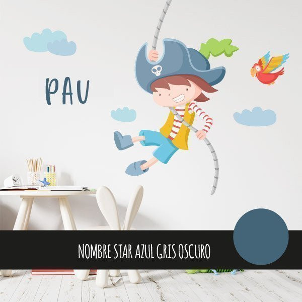 Vinilo decorativo personalizado estilo Modern con nombre para pared de habitación infantil, bebé o juvenil.
