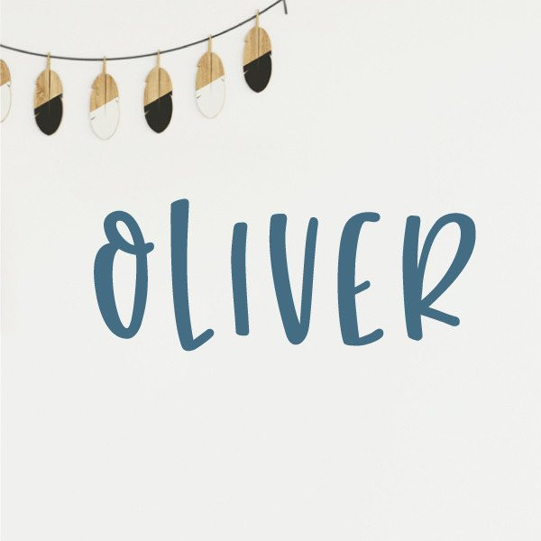 Sticker décoratif personnalisé style Modern avec prénom pour mur de chambre bébé, enfant ou ado.