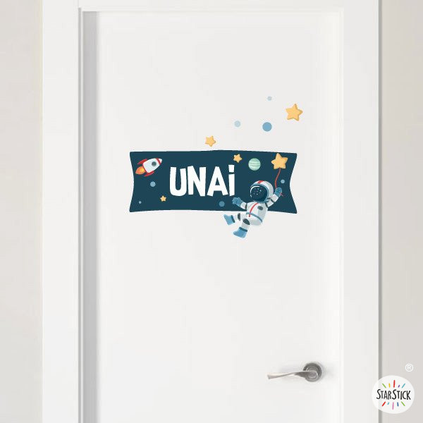 Astronaute, mission spatiale - Stickers nominatifs pour décorer les portes