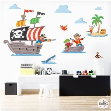 Pirates of the treasure - Children's wall stickers for boys and girls