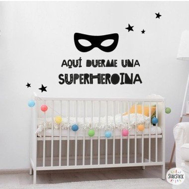 Un super-héros dort ici - Stickers muraux enfant personnalisables