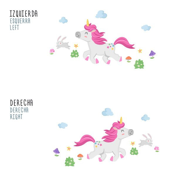 Vinilos para niñas de unicornio. Vinilos infantiles para niñas. Vinilos decorativos  de unicornios infantiles niña
