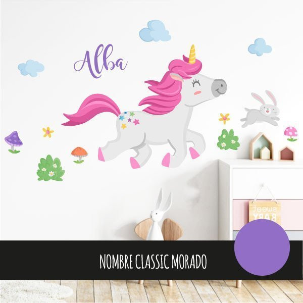 Vinilos para niñas de unicornio. Vinilos infantiles para niñas. Vinilos decorativos  de unicornios infantiles niña