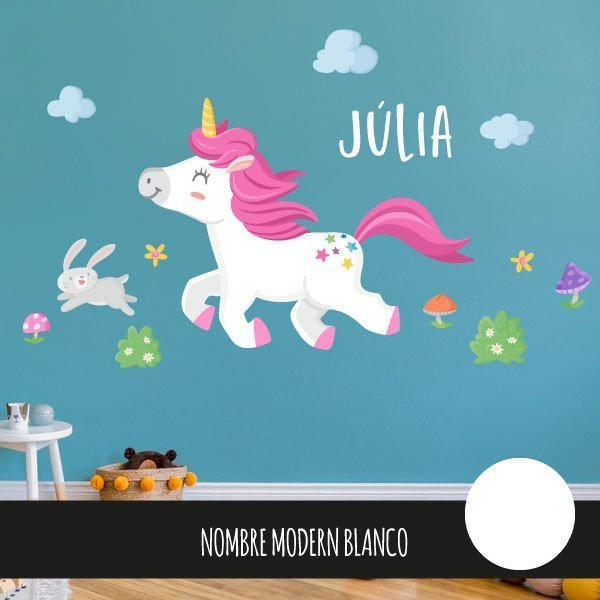 Vinilos para niñas de unicornio. Vinilos infantiles para niñas. Vinilos decorativos  de unicornios infantiles niña