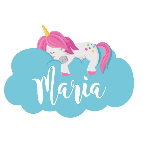 Unicorn sleeping in the clouds - Decorate doors or furniture with personalized stickers
