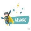 Superheroi batboy - Nom per a portes. Adhesius decoratius personalitzats amb nom