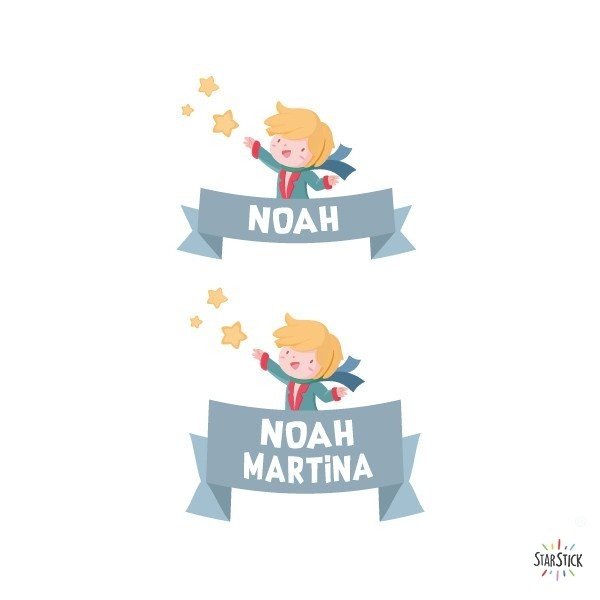 Stickers muraux avec prénoms pour décorer la chambre des enfants - Petit prince