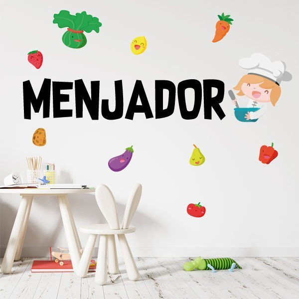 Dining room with cook - Stickers to decorate school canteens