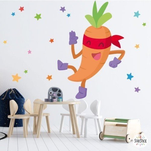 Súper zanahoria - Vinilos de pared para colegios y escuelas