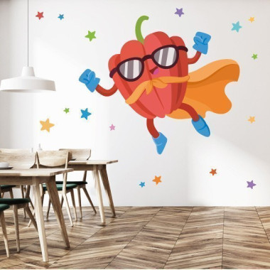 Super poivre - Stickers décoratifs pour décorer les cantines scolaires