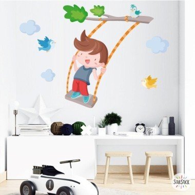 Tree with swing. Child - Children's vinyls for children and babies