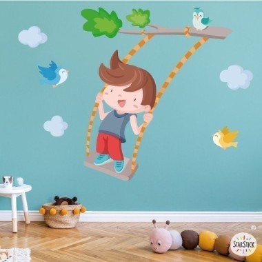 Tree with swing. Child - Children's vinyls for children and babies