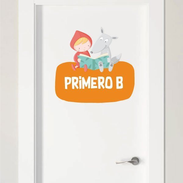 Affiche signalétique pour les écoles - Lecture du Petit Chaperon Rouge et du Loup